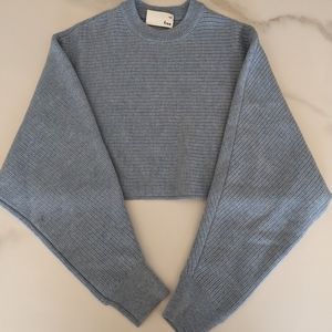 Wilfred Blue Cropped Merino Wool Sweater (Size 2)